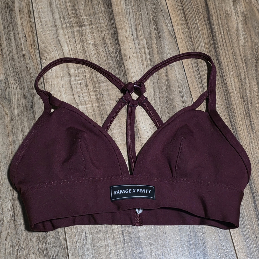 Savage X Fenty Deep Wine Strappy Triangle Bralette